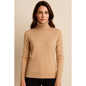 Equipment 100% Cashmere Tan Turtleneck Sweater EUC